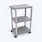 Luxor 42''H 3-Shelf Utility Cart, Gray Shelves, Nickel Legs UCPL1GY-N - alternate 1